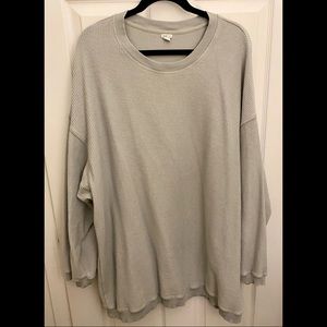 Aerie Oversized Ribbed Grey Sweater/Sweatshirt XL